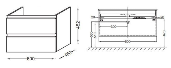 Тумба под раковину Jacob Delafon EB2030-RA-E16