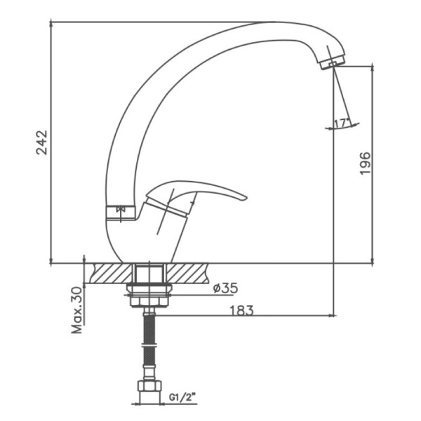 Смеситель для кухни Cron CN4129-2 Смеситель для кухни Cron CN4129-2