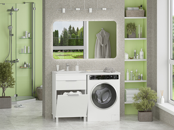 Тумба с раковиной под стиральную машину 60 Brevita Enfida УТ000024653