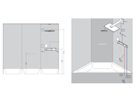 Скрытая часть на 2 потребителей Hansgrohe RainSelect 15310180