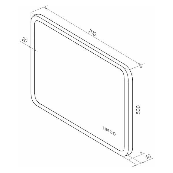 Зеркало с подсветкой (120x70) Continent Burzhe ЗЛП2299