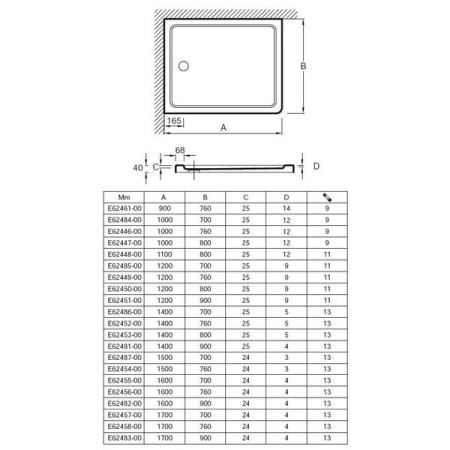 Душевой поддон из литого мрамора (160х90) Jacob Delafon Flight E62482-00