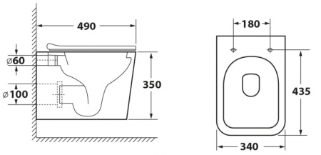 Унитаз подвесной безободковый OWL Vatter Ruta-H mini с сиденьем DP микролифт OWLT190403