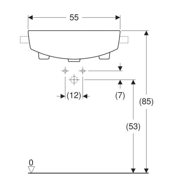 Раковина встраиваемая сверху (55х45) Geberit Variform 500.681.01.1