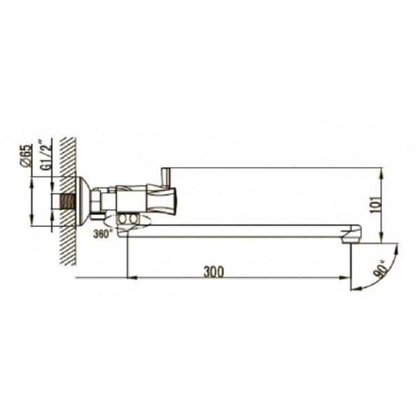 Смеситель для ванны с душем KAISER Topaz (17255)