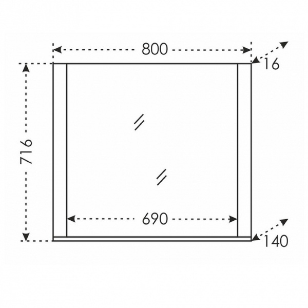 Зеркало СанТа Венера 80 121011 Дуб шале графит