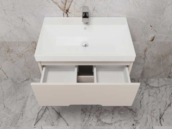 Тумба под раковину подвесная 70 см Style Line Матис ЛС-00002309 кремовый матовый