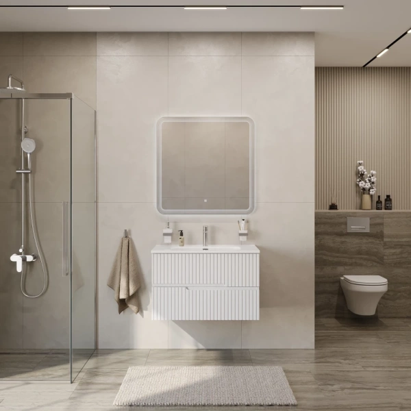 Тумба под раковину Cezares DUET-N-800-2C-SO-BO Bianco Opaco