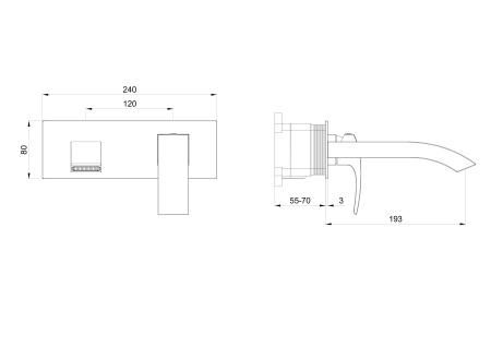 Смеситель для раковины встраиваемый WONZON & WOGHAND FIT, брашированное золото WW-88869009- BG