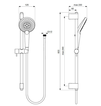 Душевой гарнитур Ideal Standard Idealrain Evo Jet Round XL3 B1761AA