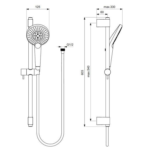 Душевой гарнитур Ideal Standard Idealrain Evo Jet Round XL3 B1761AA