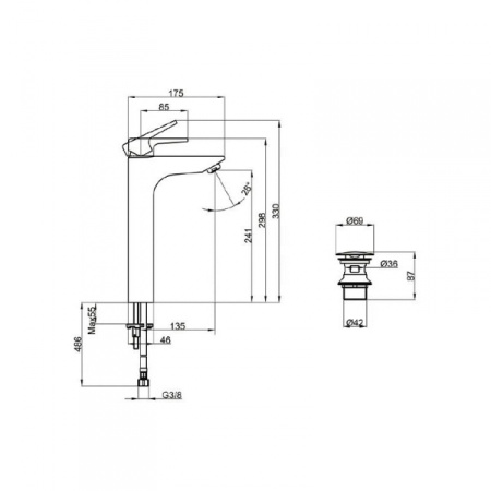Смеситель для раковины Villeroy & Boch Subway 2.0 TVW10210511061