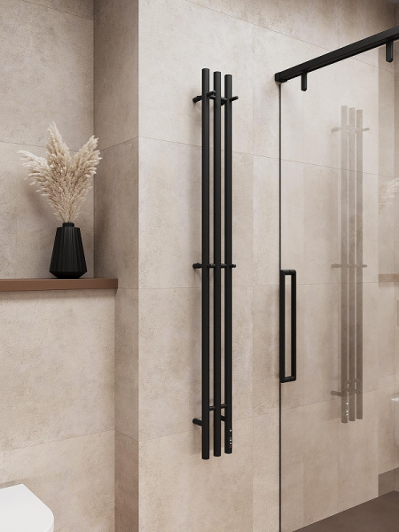 Электрический полотенцесушитель (160х15,6) Terminus TRES 4670078575463 черный муар