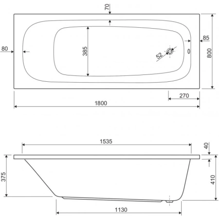 Передняя панель для акриловой ванны CEZARES EM-180-SCR-W37