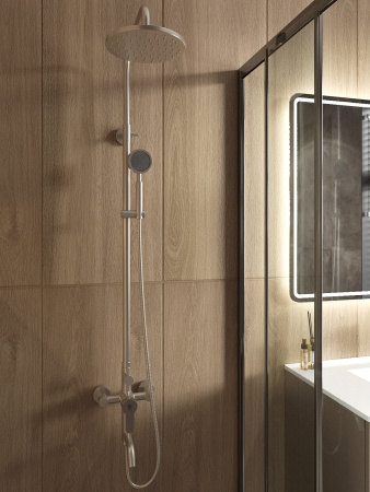 Душевая система Orange Steel M99-911ni смеситель с изливом, никель