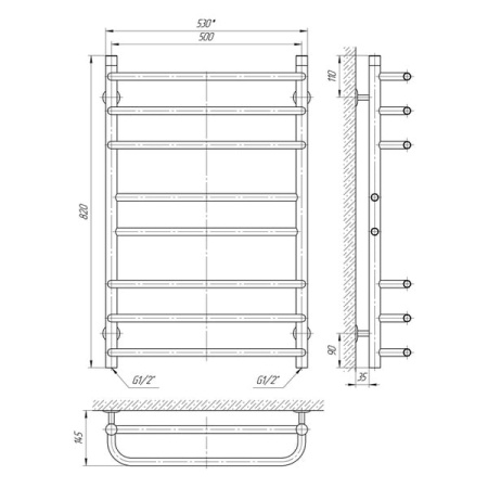 Полотенцесушитель Laris Комфорт П8