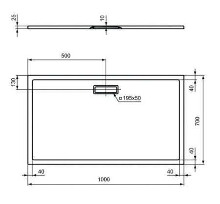 Душевой поддон (100х70) Ideal Standard Ultra Flat New T4475V1