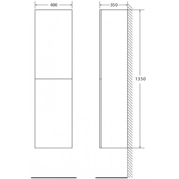 Пенал BelBagno LUCE-1350-2A-SC-PT Stone