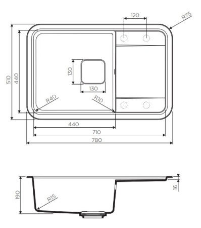 Мойка для кухни Omoikiri Tasogare 78-GR 4993748