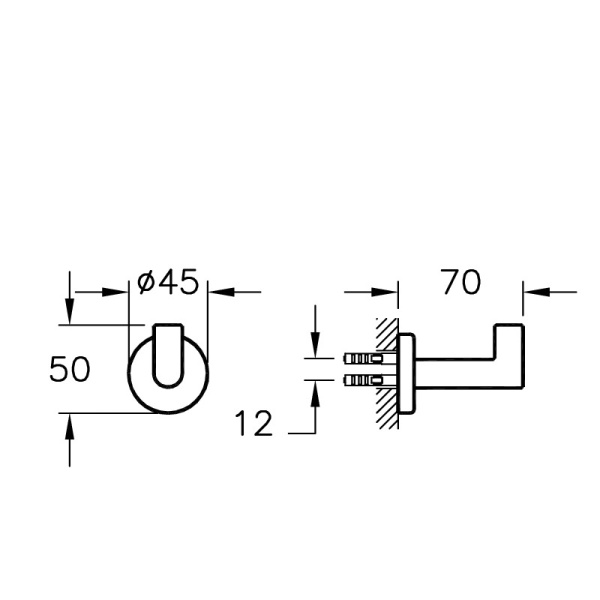 Крючок для полотенец Vitra Minimax S A44787, хром