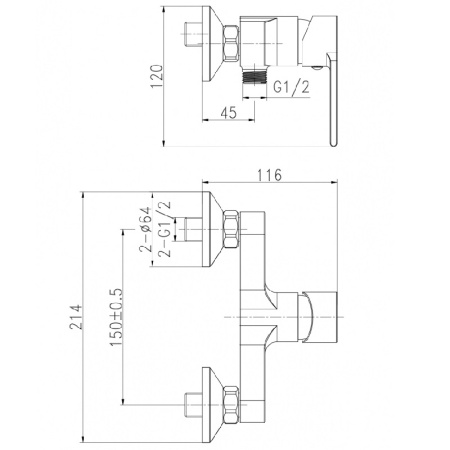 Смеситель для душа Cersanit BRASKO BLACK черный 63109