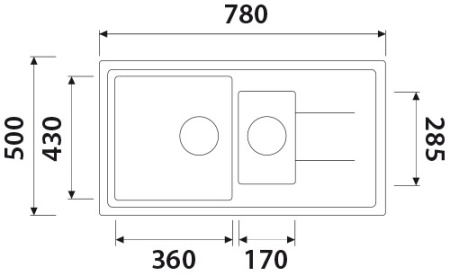 Кухонная мойка KAISER KG2M-7850 гранит (KG2M-7850-SB)