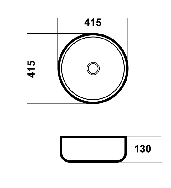 Раковина накладная (41,5х41,5) Grossman Style GR-3032, белый