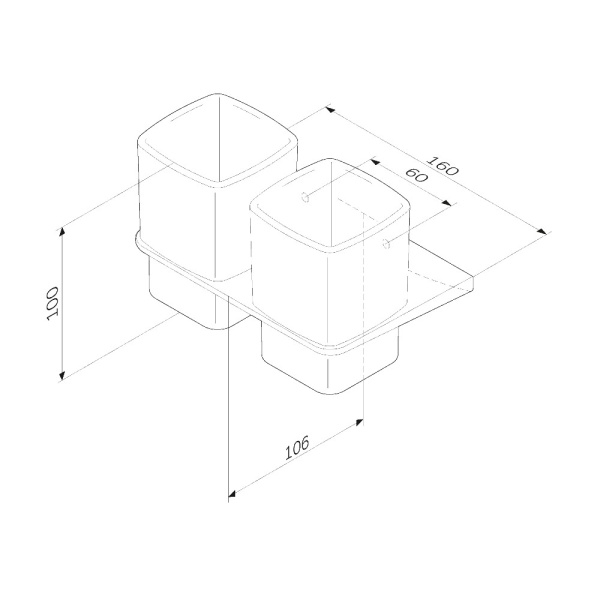 Двойной стеклянный стакан с настенным держателем Am.Pm Inspire 2.0 A50A343400