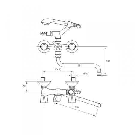 Смеситель для душевой кабины MOFEM KOMETA 143-1533-00