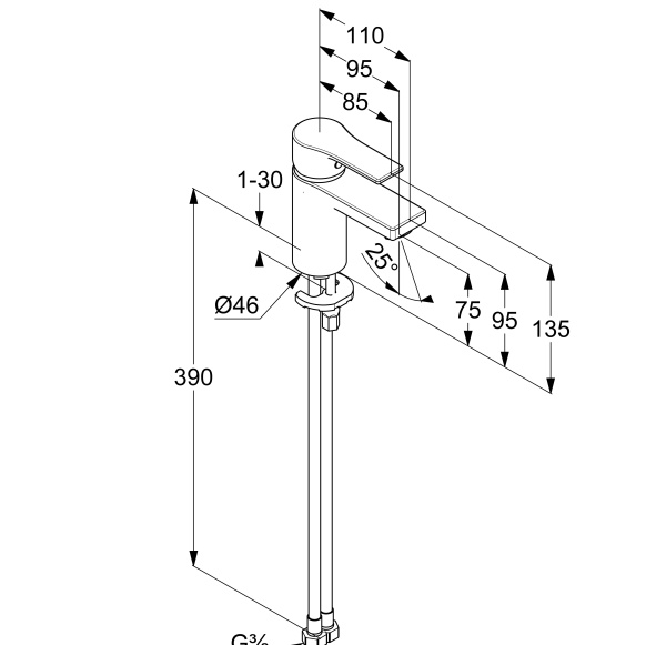 Смеситель для раковины Kludi Zenta SL 483890565WR4