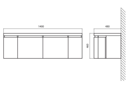Раковина BelBagno Prospero BB1400DB