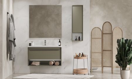 Шкаф подвесной Aquaton Хоуп 1A287503HP9D0 хаки