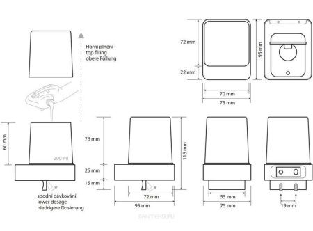 Настенный дозатор для жидкого мылаBemeta Solo 139309312