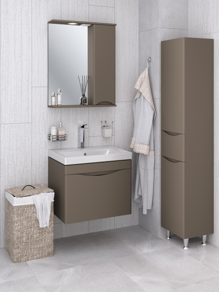 Зеркальный шкаф Runo правый бежевый Афина 60 (00-00001208)