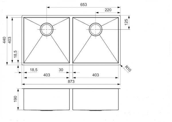 Мойка кухонная Reginox Ontario L (40x40+40x40) 41991