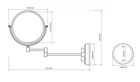 Косметическое зеркало без подсветки Bemeta 106301705