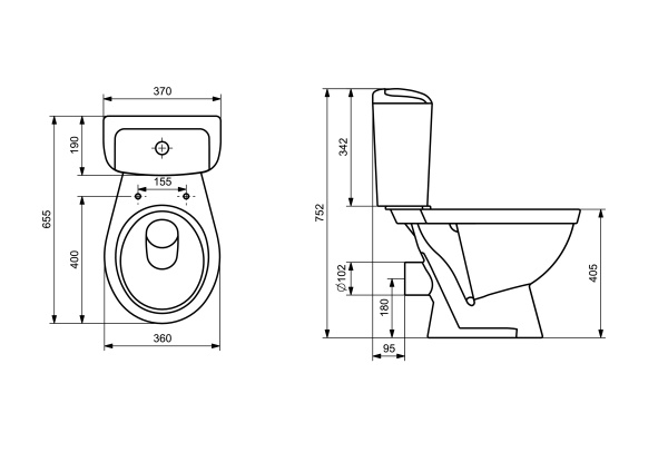 Унитаз напольный  Santek Паллада  1WH302376