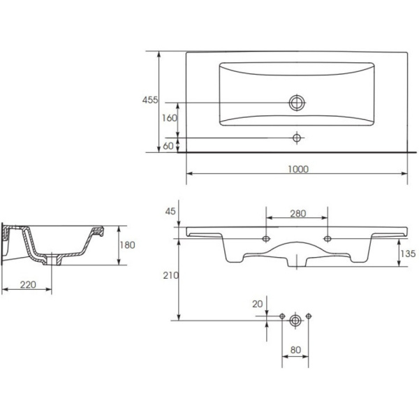 Раковина Bellezza Como 100 5902115715297