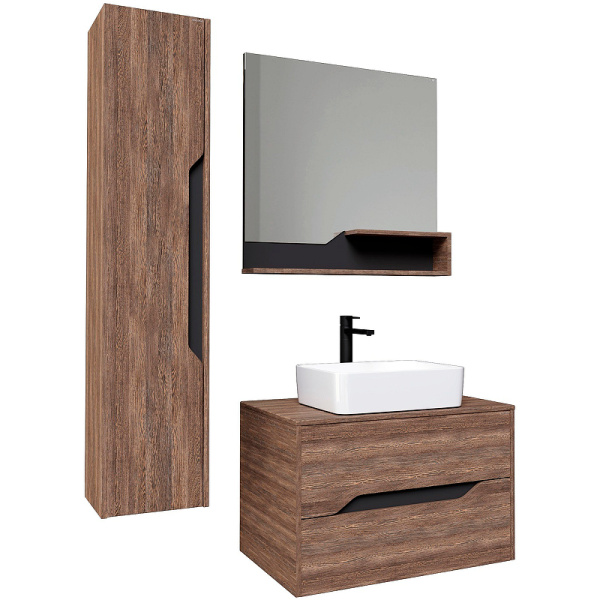 Пенал подвесной Grossman ЛАЙФ  303202 винтажное дерево темное/графит