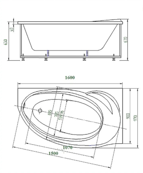 Акриловая ванна Aquatek Бетта (160х97) BET160-0000026 правая Акриловая ванна Aquatek Бетта (160х97) BET160-0000026 правая