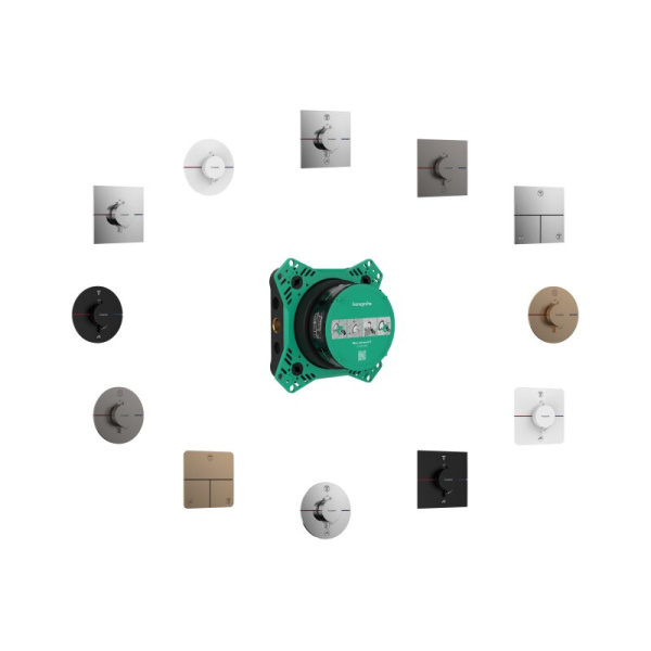 Термостат для душа на 2 потребителя Hansgrohe ShowerSelect Comfort E 15572700 белый матовый