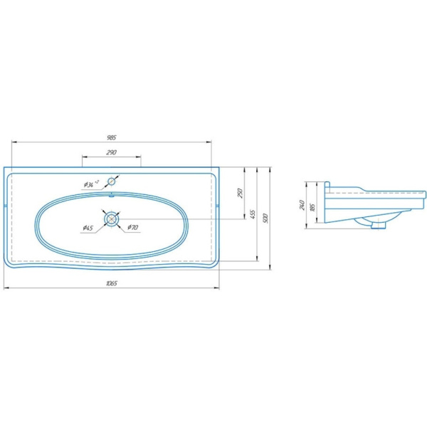 Раковина (106,5х50) Corozo Модерн SD-00000394