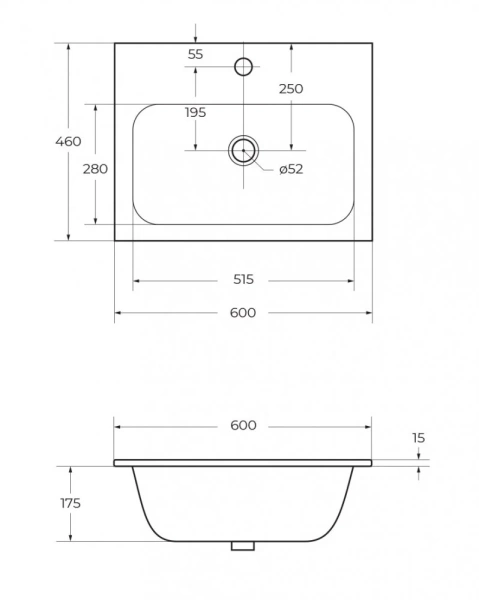Керамическая раковина Cezares CZR-NAT-60-LVB