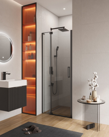 Душевая дверь 80 см CEZARES SLIDER-B-1-80/90-C-NERO