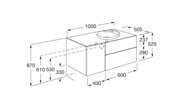 Тумба под раковину Roca Beyond к-т с раковиной 851390402