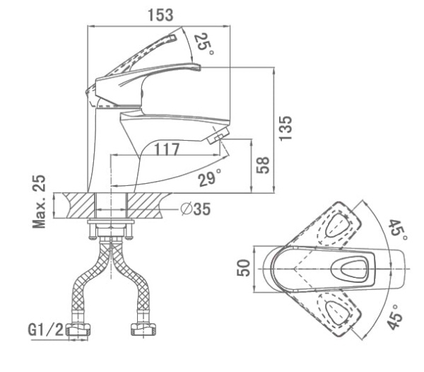 Смеситель для раковины D&K Erlangen Bayern DA1182101