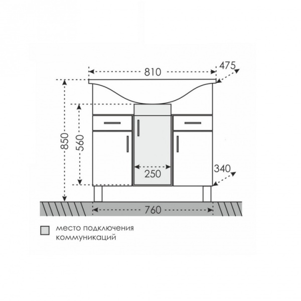 Тумба под раковину СаНта   Дублин 80 223008