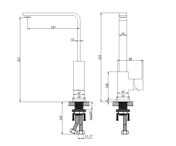 Смеситель для раковины Bronze de Luxe Simple SK980