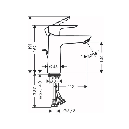 Смеситель для раковины с донным клапаном CoolStart Hansgrohe Talis E 71713700 белый матовый