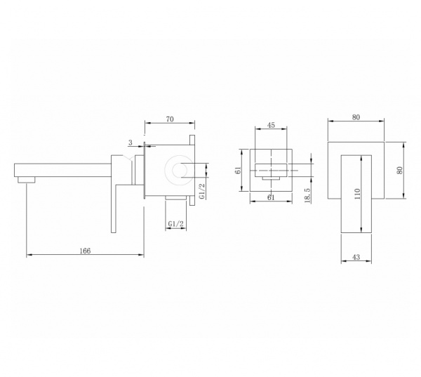 Смеситель ABBER Daheim AF8212W для раковины скрытого монтажа, белый матовый